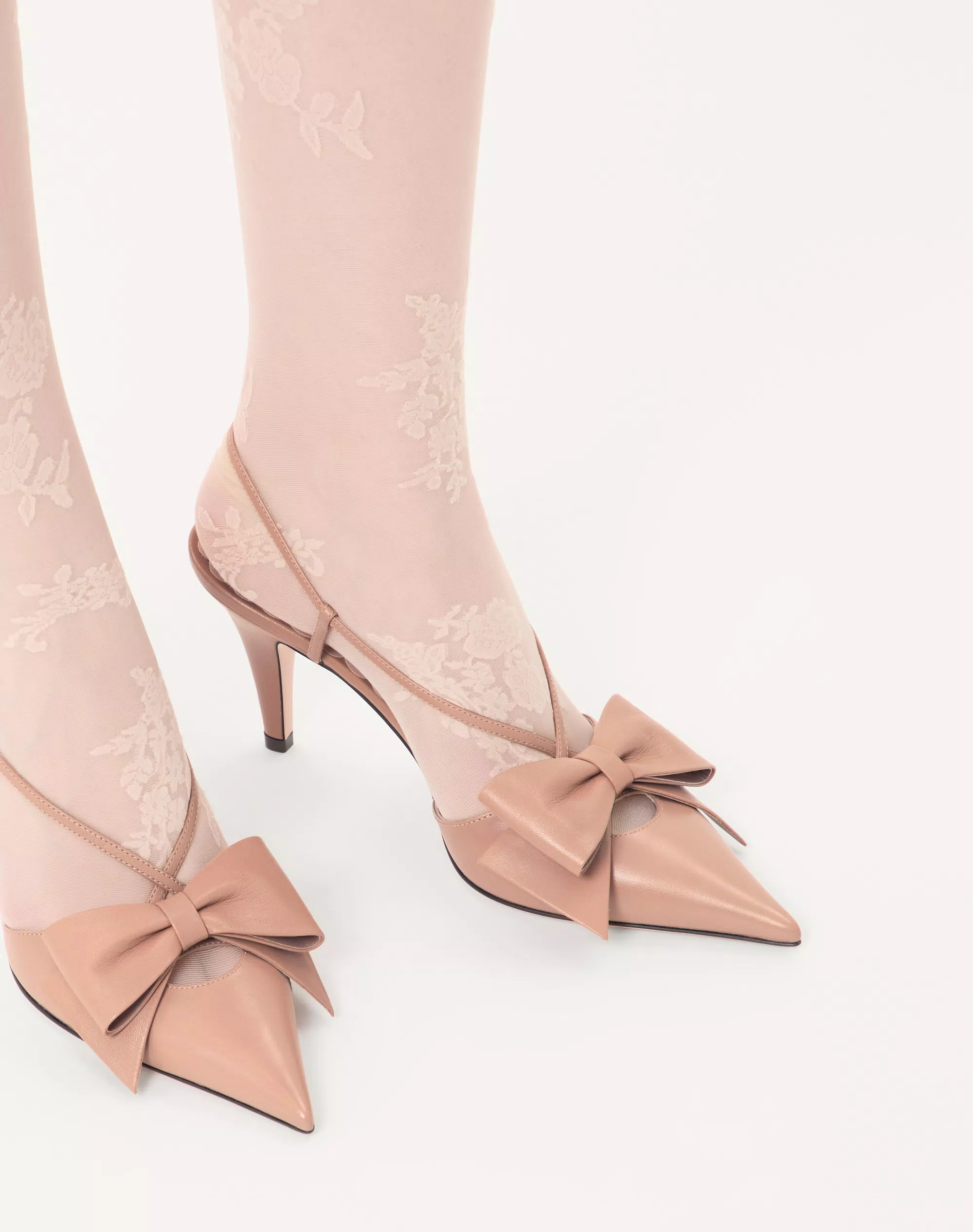 Valentino Bowow Slingback Pumps In Kidskin 85Mm - Image 7